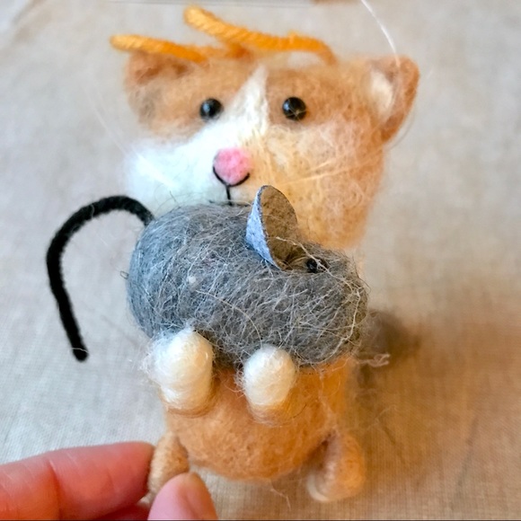 Hand Felted Special Mischievous Kitten Ornament - Picture 4 of 5